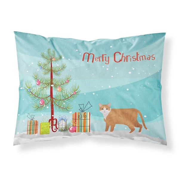 Jensendistributionservices 30 x 0.15 x 20.5 in. European Shorthair No.1 Cat Merry Christmas Fabric Standard Pillowcase MI2553536 - main